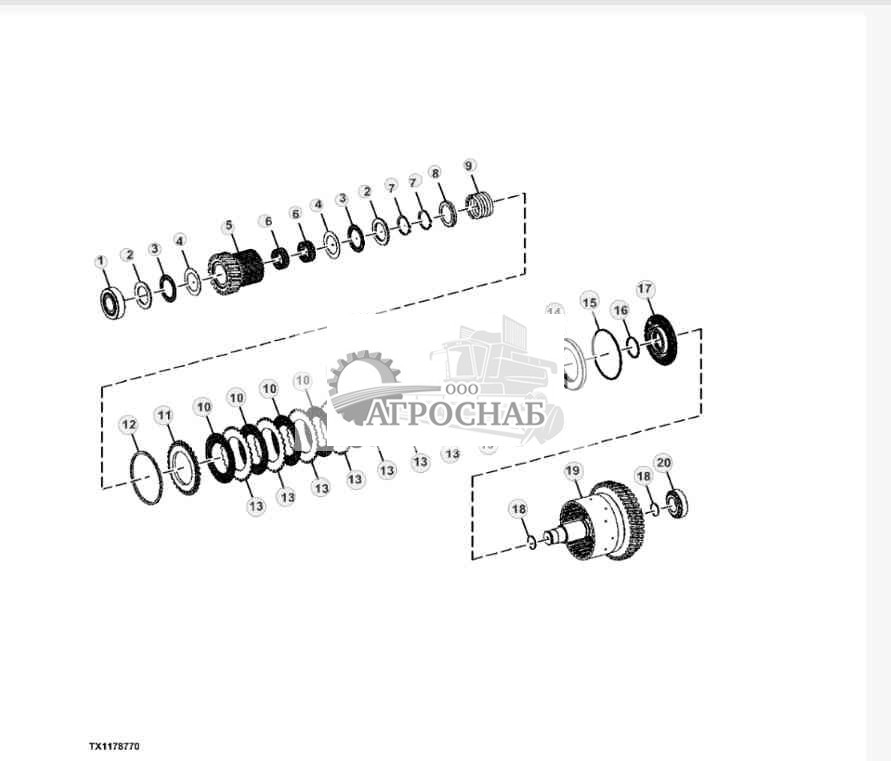 Узел муфты нижнего диапазона переднего хода (KV) 